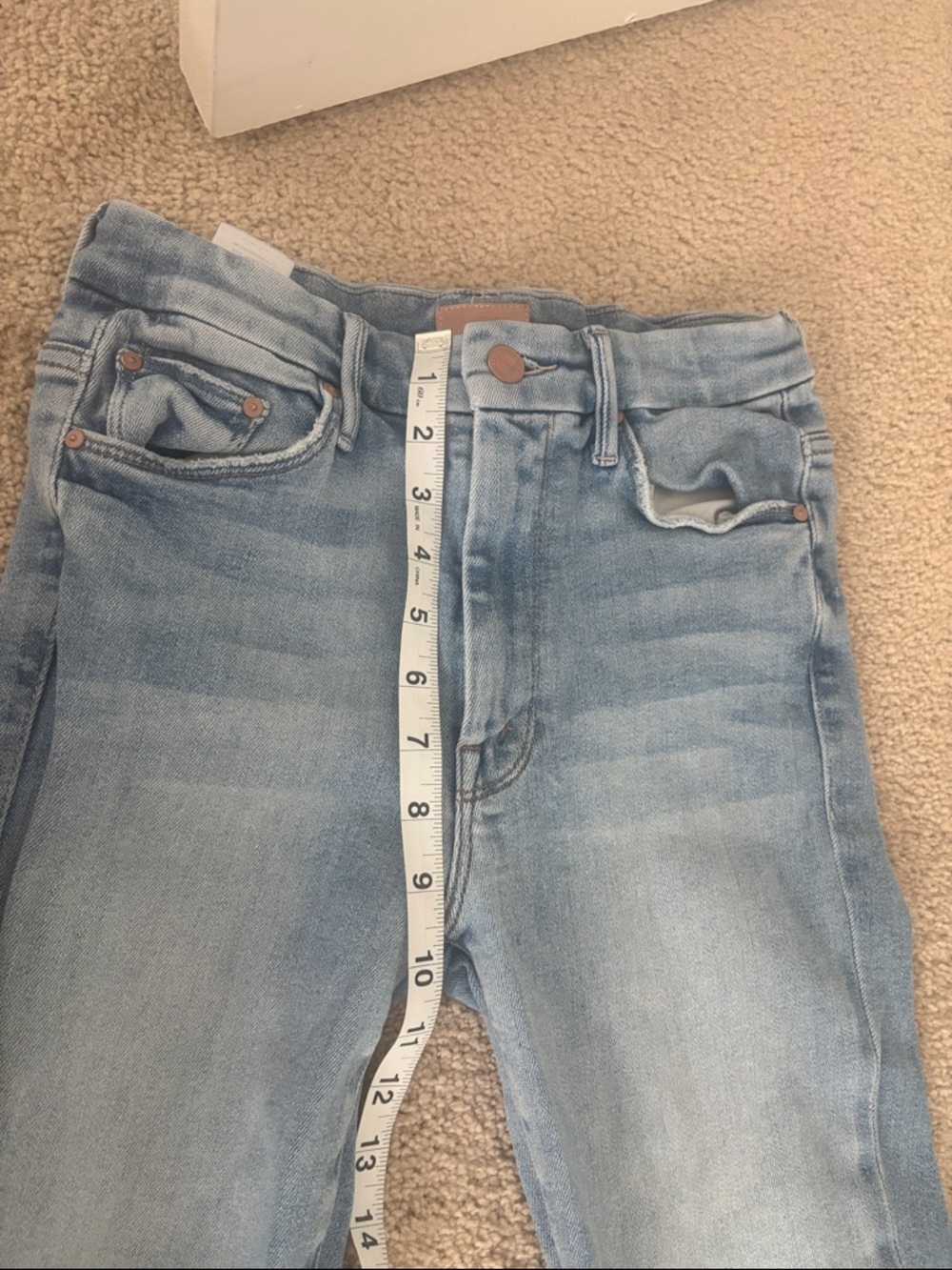 MOTHER High Waisted Looker ankle fray Jean in au revoir - Picture 10 of 11